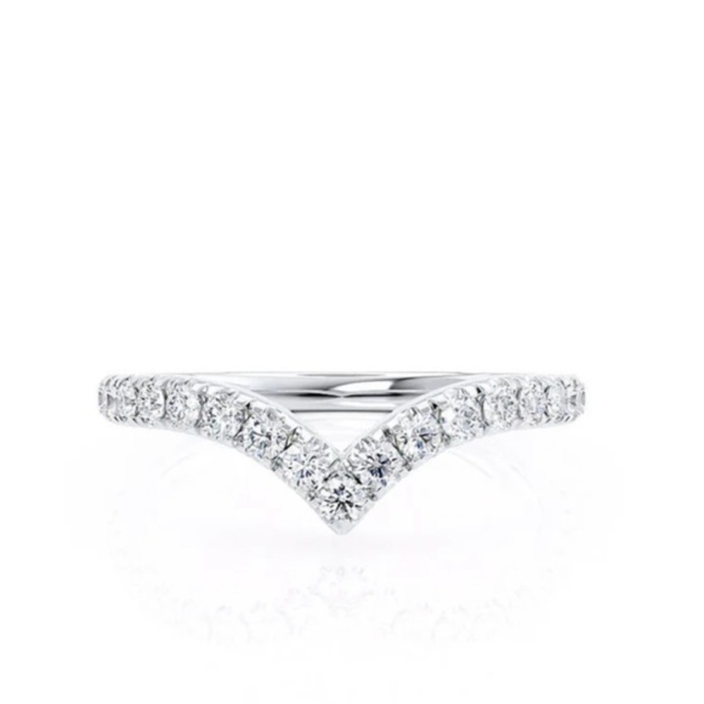 .88 cts VS2 Lab Diamond Chevron Sterling Silver Ring